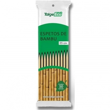 ESPETOS DE BAMBU 25CM TALGE ECO PC/50UN