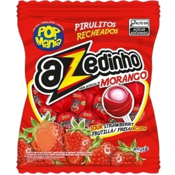 PIRULITO POP MANIA AZEDINHO DE MORANGO 500 GR