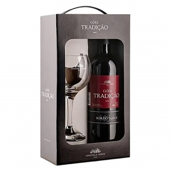 KIT TRADICAO TINTO SUAVE 750ML + TACA